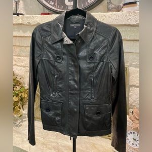 Vince Buttery Soft Leather Jacket Charcoal Gray Size S
